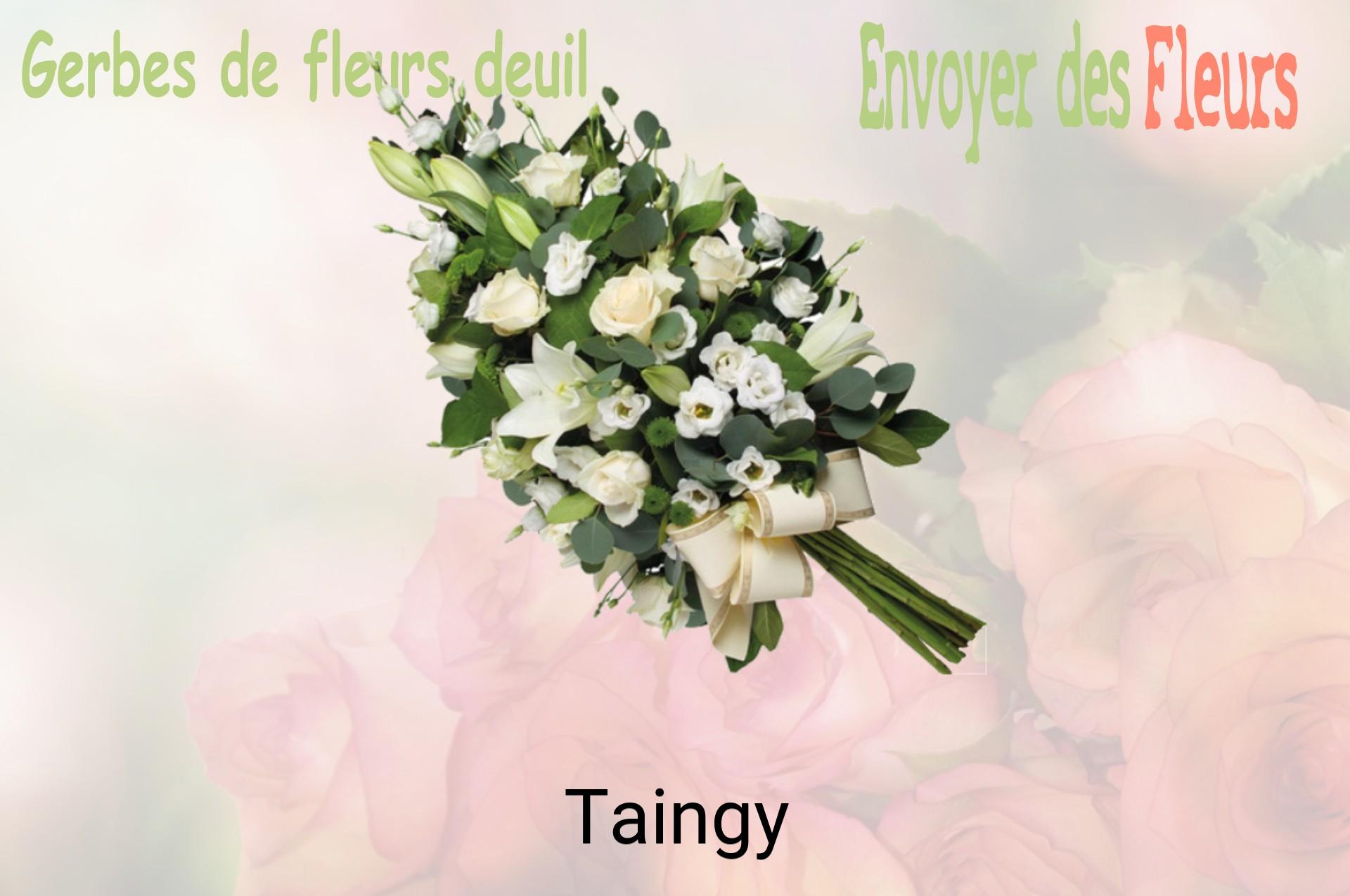 Gerbe de fleurs de deuil livrée à Taingy